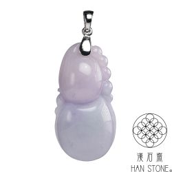 漢石齋】天然翡翠A貨葫蘆玉珮吊墜紫羅蘭種(23*45*14mm) | 漢石齋