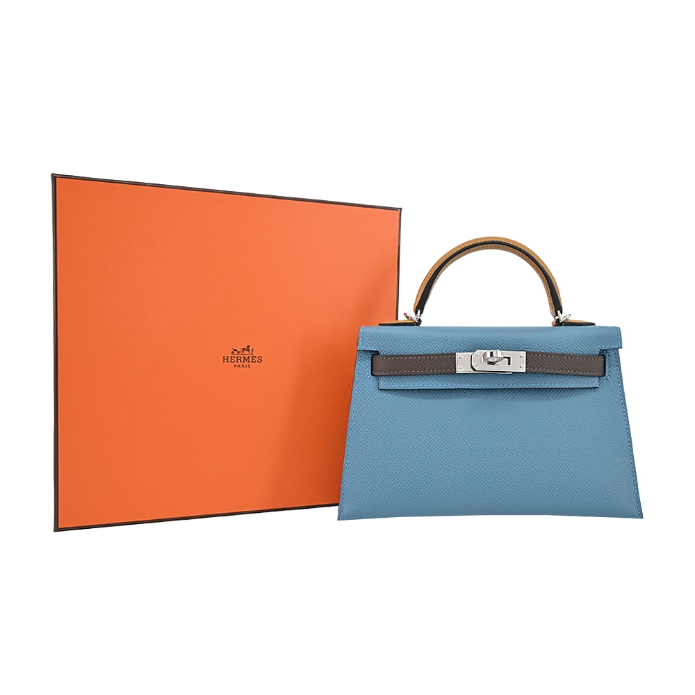 Hermes 愛馬仕Mini Kelly 20cm Epsom 三拼色牛皮手提/肩背凱莉包(AU
