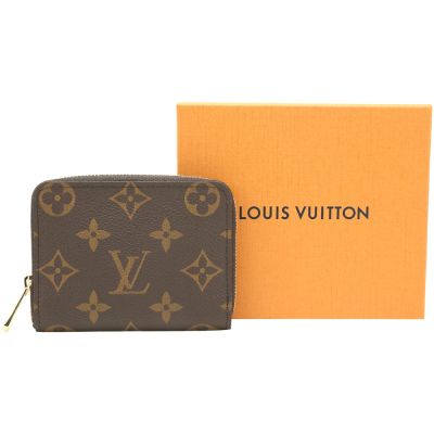 LOUIS VUITTON路易威登 Louis Vuitton LV路易威登 M60067 Monogram 老花帆布拉鍊卡片夾/零錢包(咖啡色)