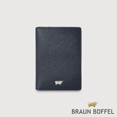 【BRAUN BUFFEL 德國小金牛】台灣總代理 蘇菲娜-B 名片夾-深藍/BF886-140-DB