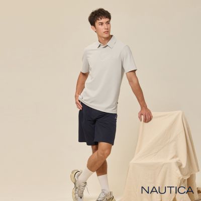 Nautica 官方旗艦 男裝 經典素色抗UV短袖POLO衫-淺卡其色