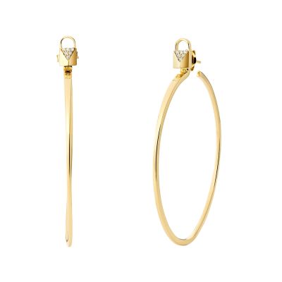 MICHAEL KORS Frozen Link 925純銀鍍14K金掛鎖耳環-金色 MKC1139AN710