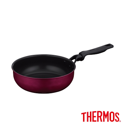 THERMOS膳魔師厚鑄耐摩不沾鍋單柄深煎鍋24cm(KFM-024D-R)