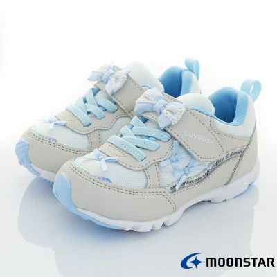 日本月星Moonstar頂級機能童鞋-LUVRUSH超彈力運動鞋12338卡其(中小童段)15~19cm(新品)
