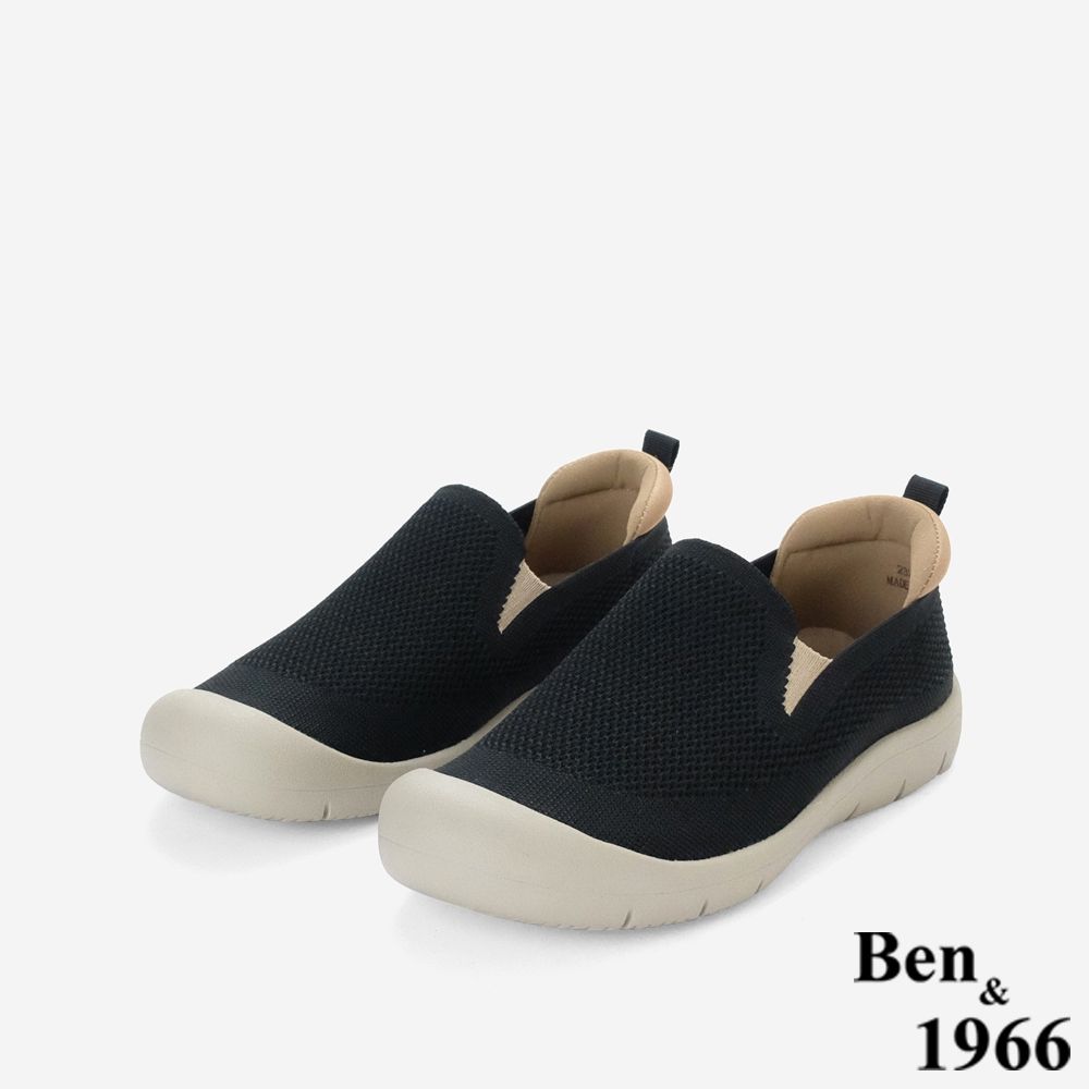 Ben&1966高級飛織布舒適柔軟休閒鞋-黑(258121)