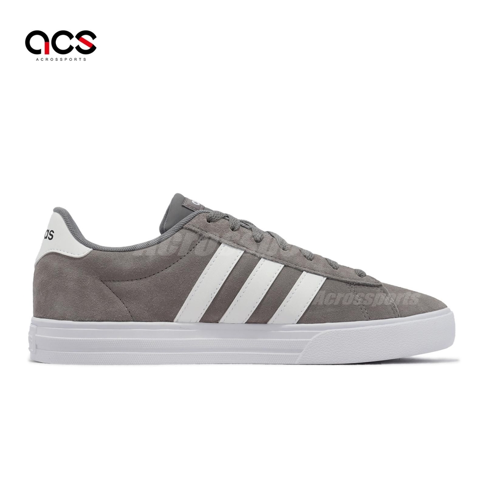 adidas 休閒鞋Daily 男鞋灰白麂皮基本款運動鞋愛迪達DB0156 休閒