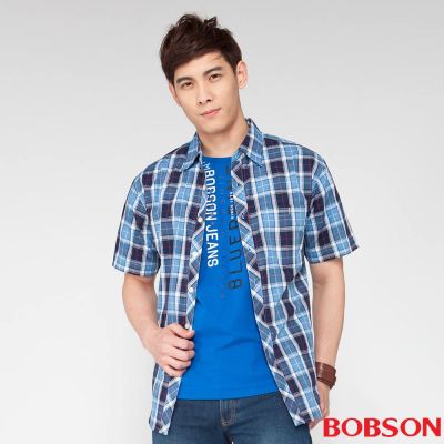 BOBSON 男款腰身格紋襯衫 (24001-53)