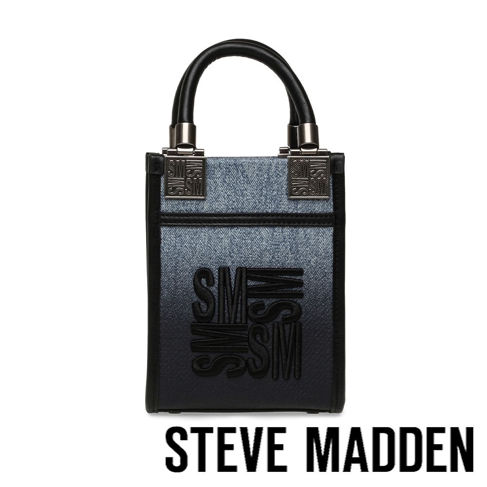 STEVE MADDEN-漸層丹寧LOGO迷你小方包BSHAUN-藍色