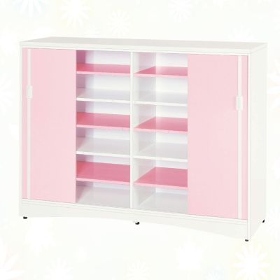 文創集-南亞塑鋼 宮本 南亞塑鋼4.6尺雙側拉門中多格鞋櫃-138.5x40.8x103.5cm免組