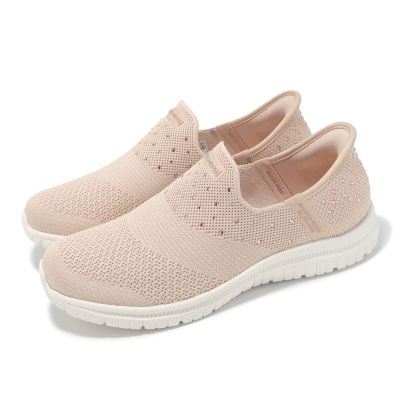 Skechers 休閒鞋 Virtue-Starlight Slip-Ins 寬楦 女鞋 卡其 白 套入式 懶人鞋 104450WCHMP