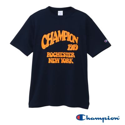 Champion 官方直營 男款 BASIC LOGO印花短袖TEE-深藍色(C3-B342-370)