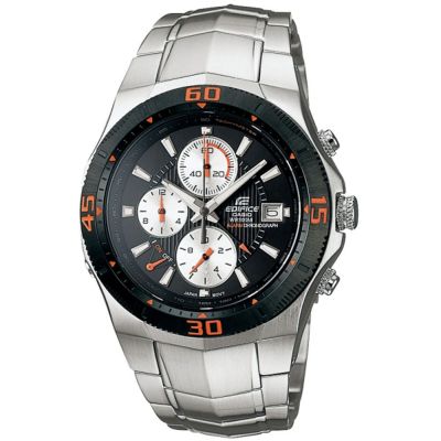 CASIO EDIFICE系列 時尚運動計時鬧鈴錶-黑-EF-514D-1AVDF