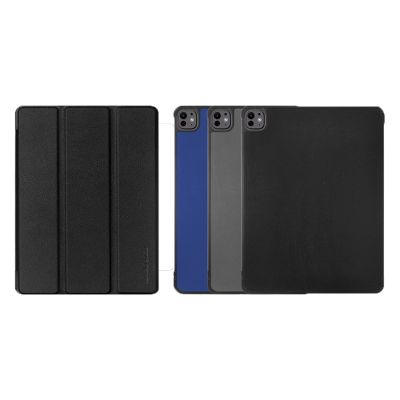Metal-Slim Apple iPad Pro (M5) 13吋 2025 高仿小牛皮三折立架式保護皮套
