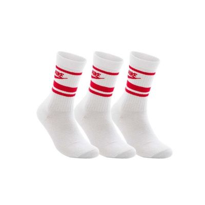Nike Everyday Essential Crew Socks 三雙一組 長筒襪子 白紅男女 DX5089-102