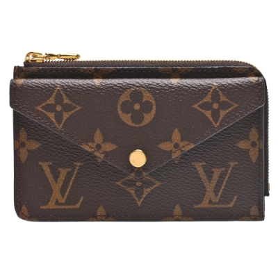 LV Louis Vuitton路易威登 M69431 RECTO VERSO系列經典Monogram帆布印花拉鍊卡片/零錢包