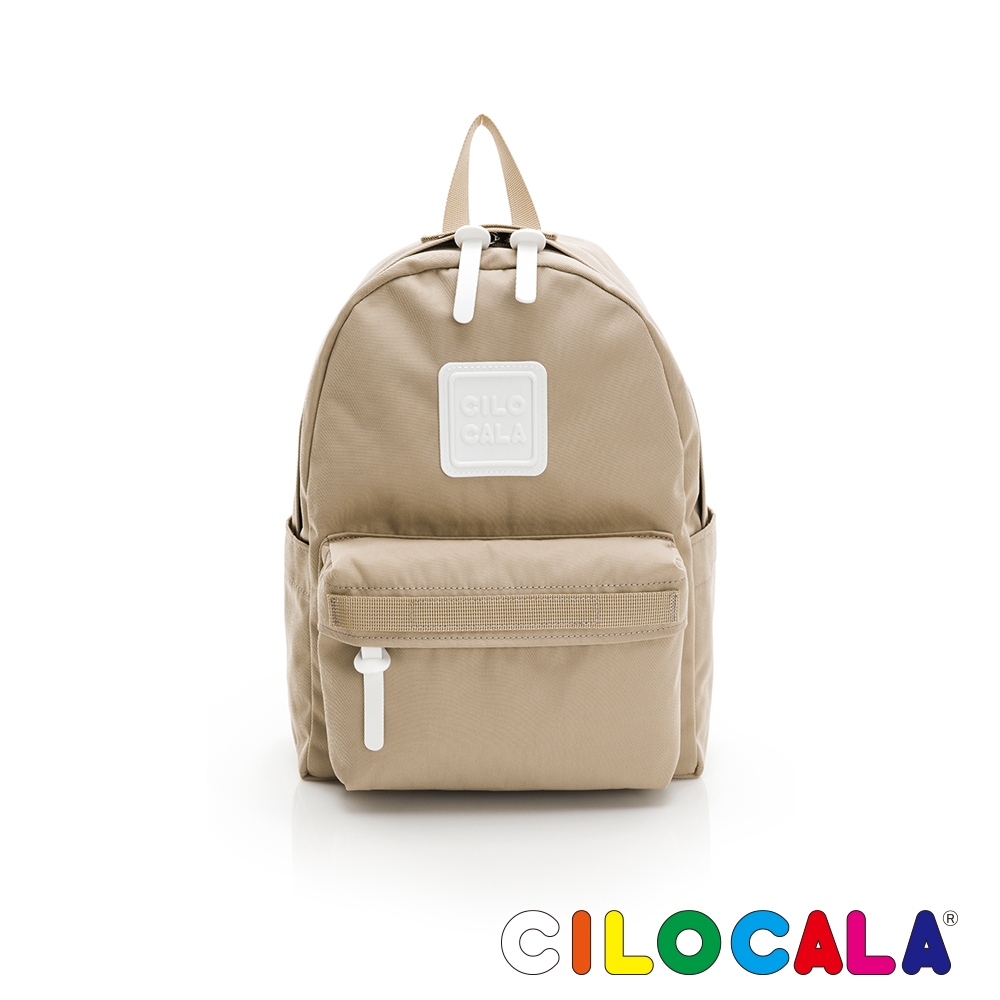 CILOCALA 亮彩尼龍防潑水後背包 卡其 (中大)