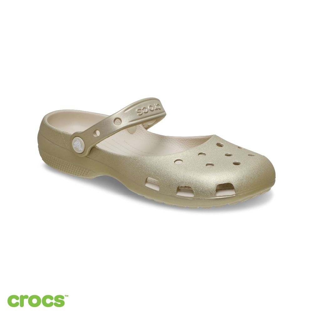 Crocs 卡駱馳 (女鞋) 經典金屬色芭蕾鞋-金色 214282-710