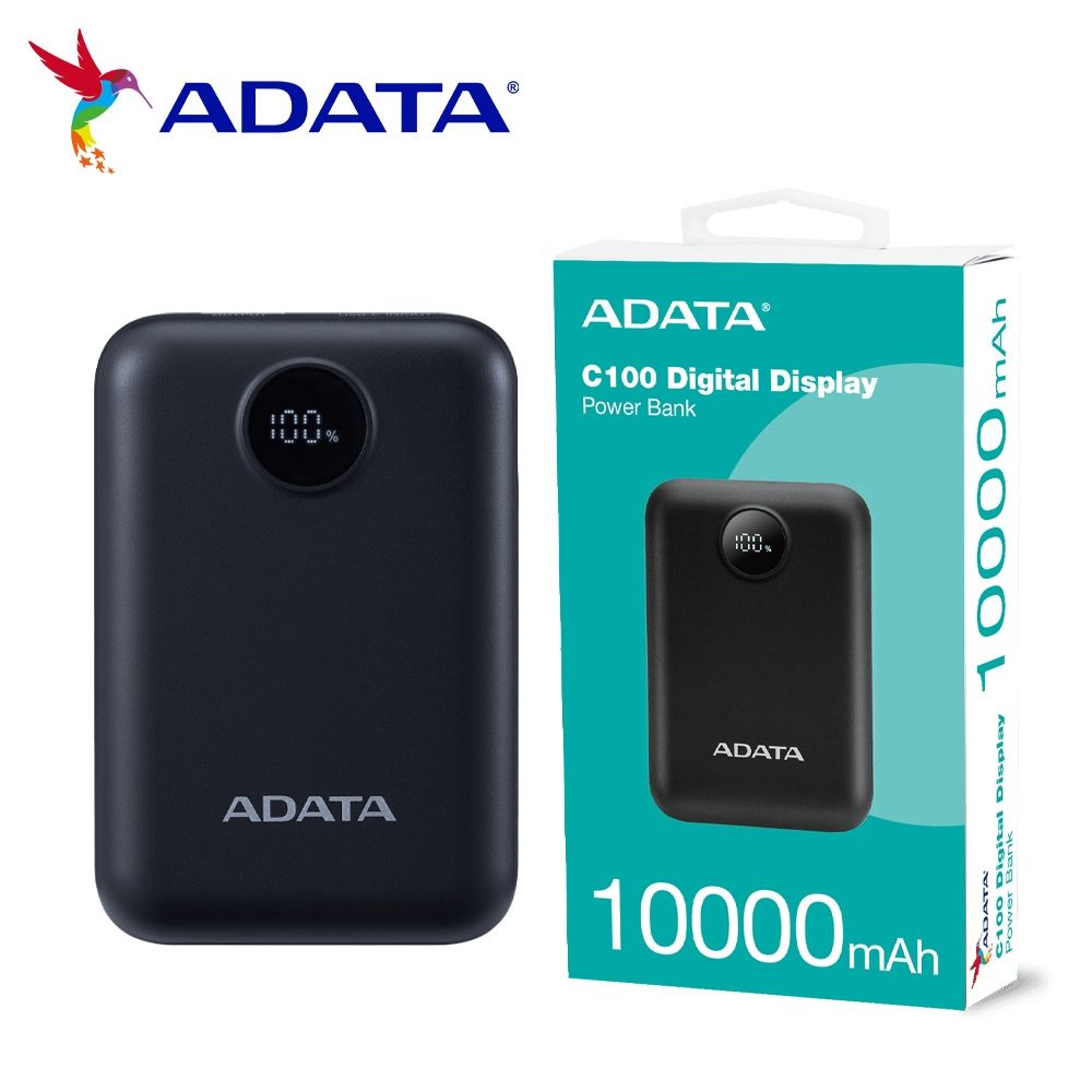 威剛 C100 Digital 10000mAh  (黑色)PD/QC 20W高效快充行動電源