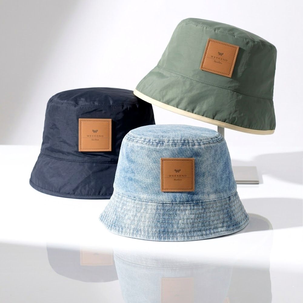 Max Mara-WEEKEND 棉質/尼龍皮標漁夫帽-多款可選 (棉質-牛仔藍)