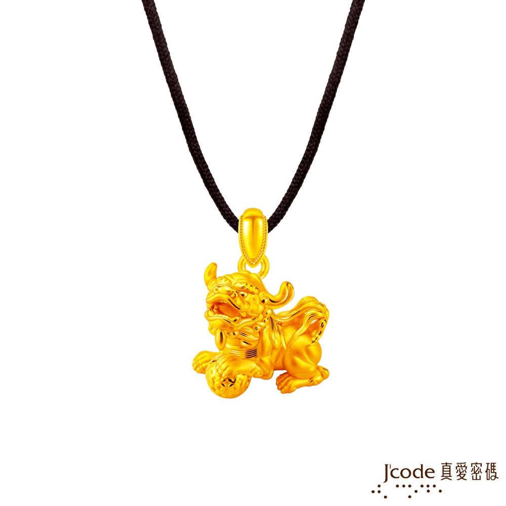 J'code真愛密碼金飾 白沙屯   招財獅硬金墜子 送項鍊