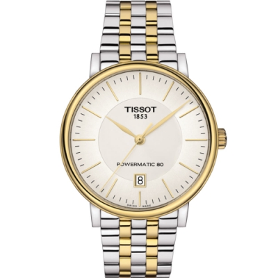 TISSOT 天梭 官方授權CARSON 都會品味紳士機械錶 男錶 畢業禮物首選(T1224072203100)40mm