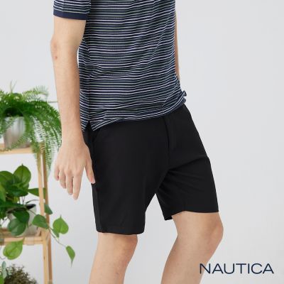 Nautica 男裝 素面百搭純色休閒短褲-黑色
