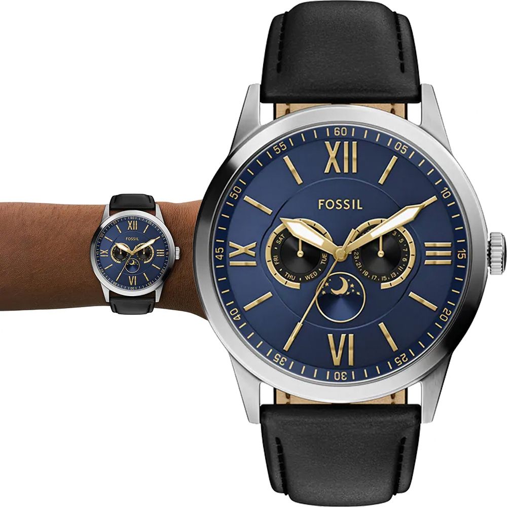 FOSSIL Flynn 多功能三眼手錶 寵媽有禮 送禮首選-48mm BQM7100