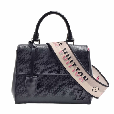 LV Louis Vuitton路易威登 M58925經典Cluny Mini系列EPI皮革雙色背帶手提/肩背包(黑色-展示品)