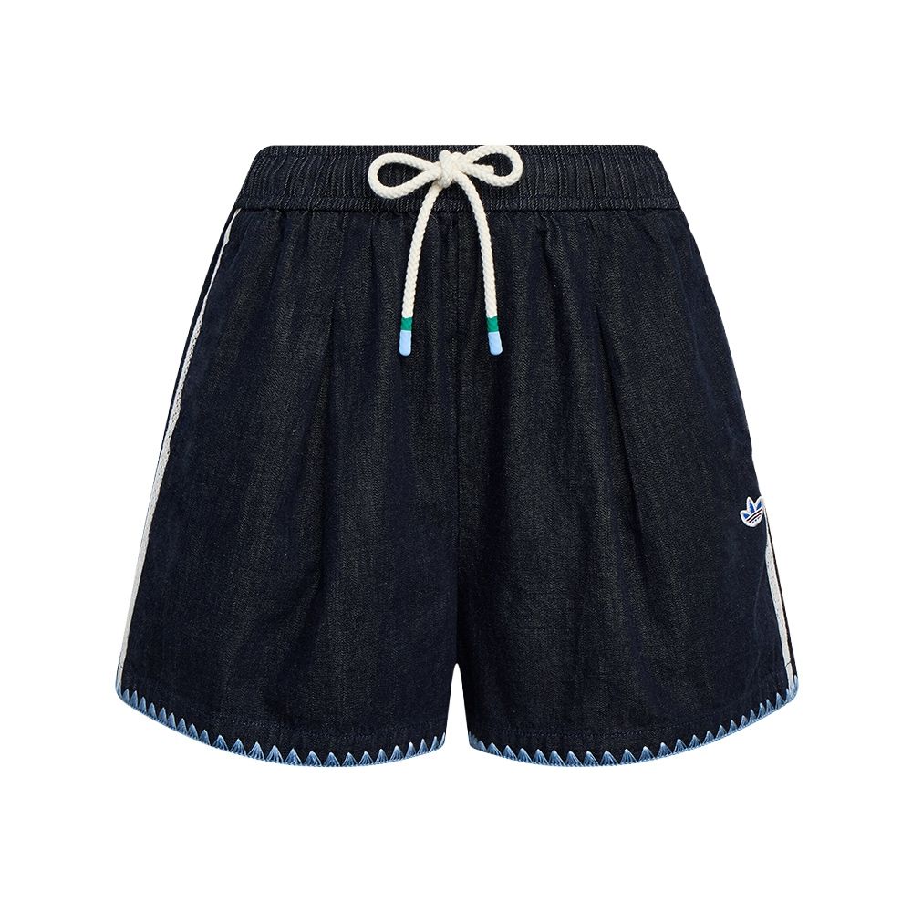 Adidas Resort Shorts W 女款 黑色 抽繩 牛仔 丹寧 休閒 短褲 KX0747