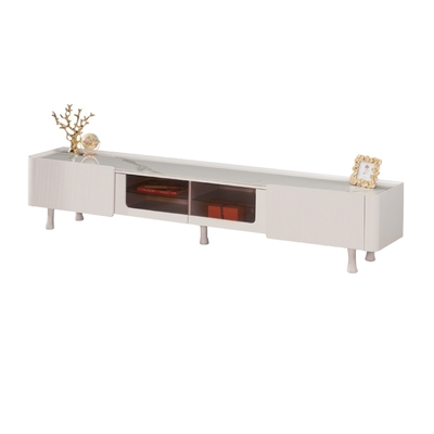 文創集 麥倫6.7尺玻璃＆巖板電視櫃-200x39x43cm免組