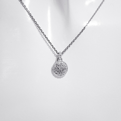 SWAROVSKI Meteora 圓形密鑲墜飾項鍊 鍍白金色 5683446