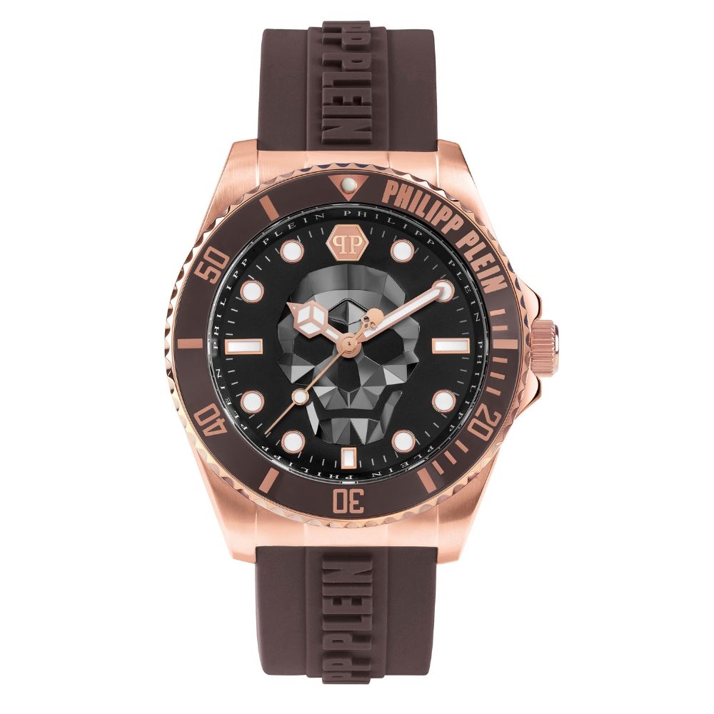 PHILIPP PLEIN THE $KULL Diver 骷髏潛水錶 棕X玫瑰金 PWOAA0322_44mm