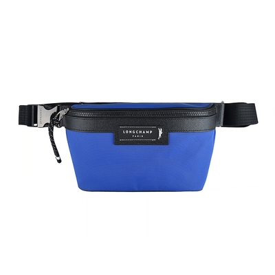 LONGCHAMP LE PLIAGE ENERGY橡膠LOGO帆布拉鍊胸掛包(鈷藍)
