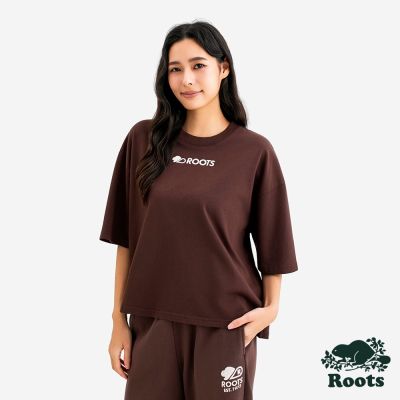 Roots女裝- ROOTS NOVA PARK SHORTENED 短袖上衣-棕色