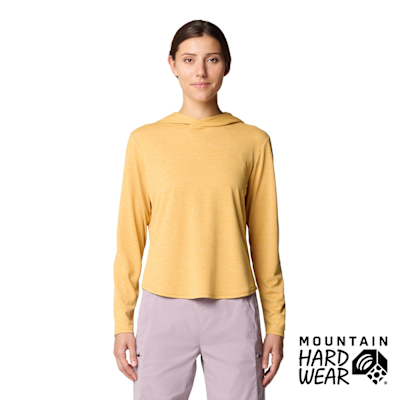 【Mountain Hardwear】Sunblocker Long Sleeve Hoody 防曬清爽連帽長袖上衣 女款 日落金 #2067761