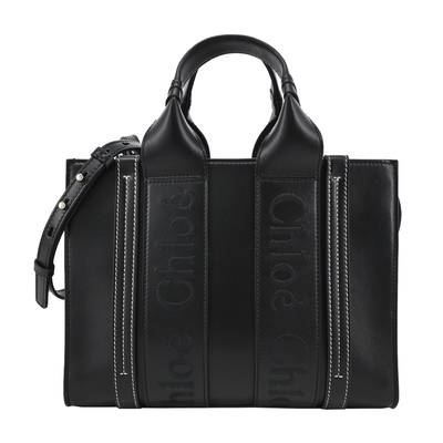 Chloe Woody tote bag 新款皮革兩用托特包(小號/黑色)