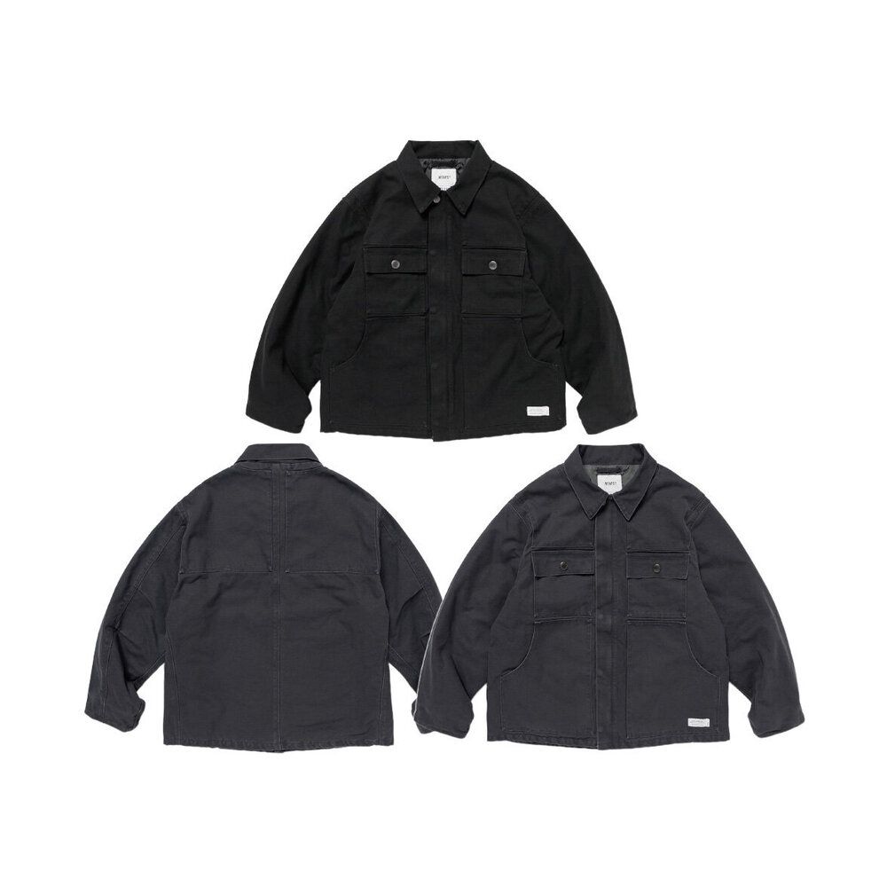 Wtaps 2025AW MICH / JACKET / COTTON CNVS 黑/炭灰252WVDT-JKM01
