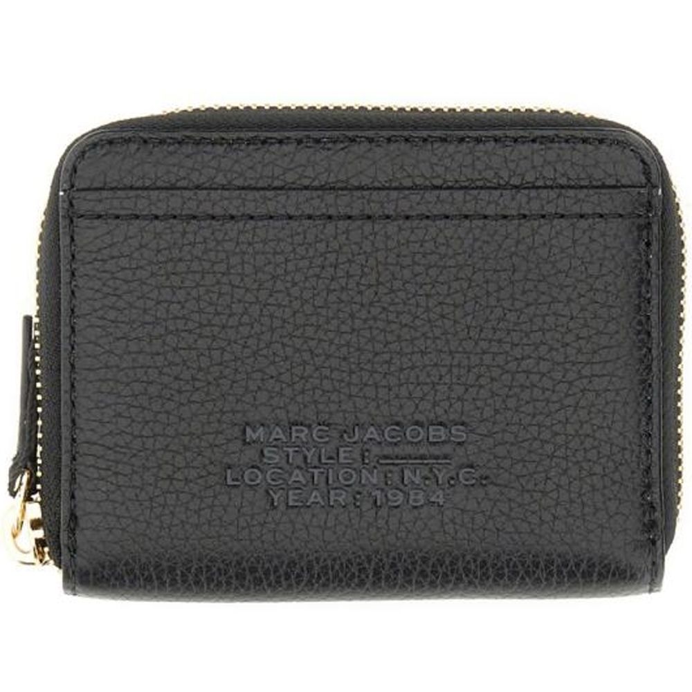 COACH X MARC JACOBS 皮夾均一價 (6.黑色荔枝紋皮革方形拉鍊卡片零錢包)
