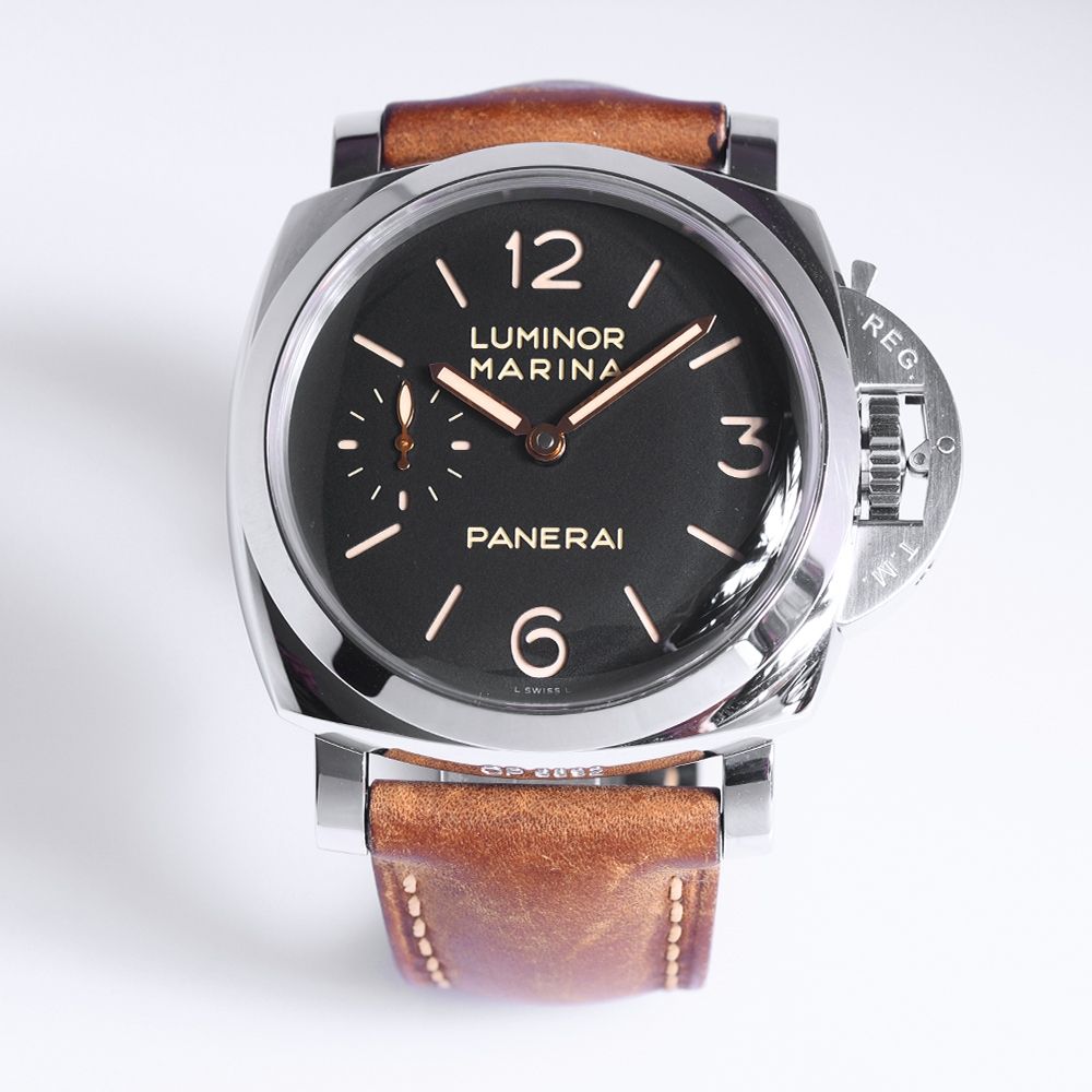 二手品 PANERAI 沛納海 PAM00422 菸草面 手動上鍊 47MM (含2014年保卡及原廠盒子)