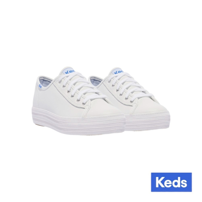Keds TRIPLE KICK 時尚皮革厚底休閒小白鞋 9191W132224