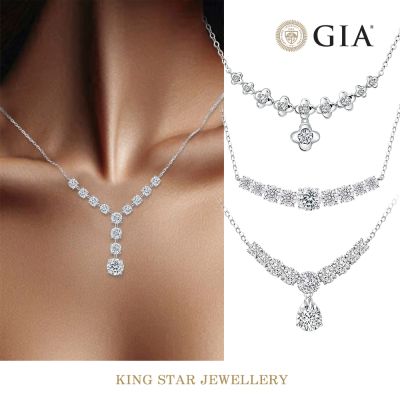 King Star GIA 30分 Fcolor 18K金 天然鑽石套鍊 華麗滿鑽-任選(八心八箭)