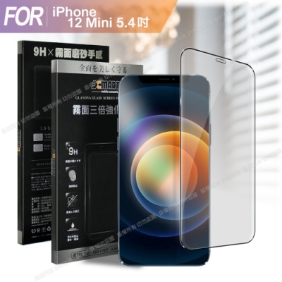 Xmart for iPhone 12 Mini 5.4吋 防指紋霧面滿版玻璃貼