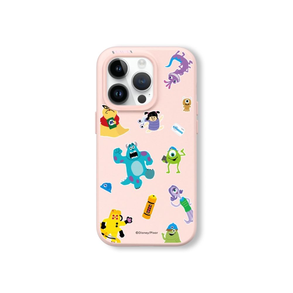 犀牛盾 iPhone 15/16/17系列 SolidX強化吸震緩衝防摔手機殼/皮克斯-怪獸大學-怪獸電力公司集合 (櫻花粉)