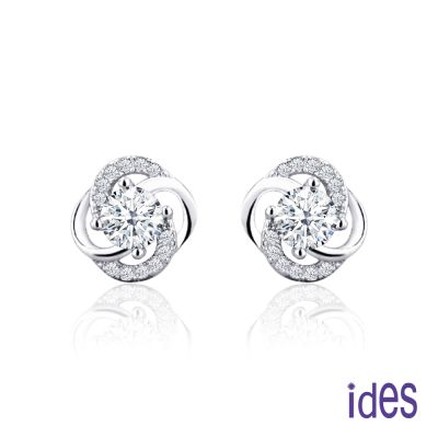 ides愛蒂思 日系設計60分F/VS1極優3VG車工鑽石耳環/幸運草（一邊30分）