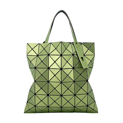 ISSEY MIYAKE 三宅一生 BAOBAO 6x6金屬感雙色手提包-淺綠X淺黃