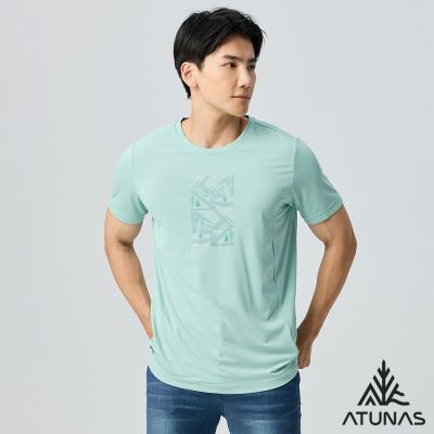 【ATUNAS 歐都納】男款循環ATUNAS-TEX短袖T恤A2TS2529MC灰綠/透氣/快乾排汗