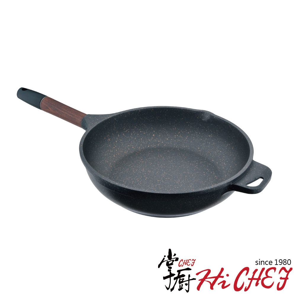掌廚HiCHEF 木柄輕量不沾鍋24CM 平底鍋(無蓋)(適用電磁爐)
