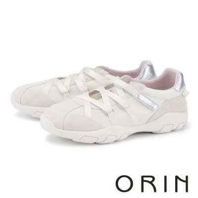 ORIN 氣質百搭芭蕾風交叉厚底休閒鞋 米色