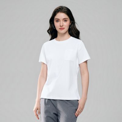GIORDANO 女裝抗皺口袋短袖T恤 Liquid Touch系列【多色任選】
