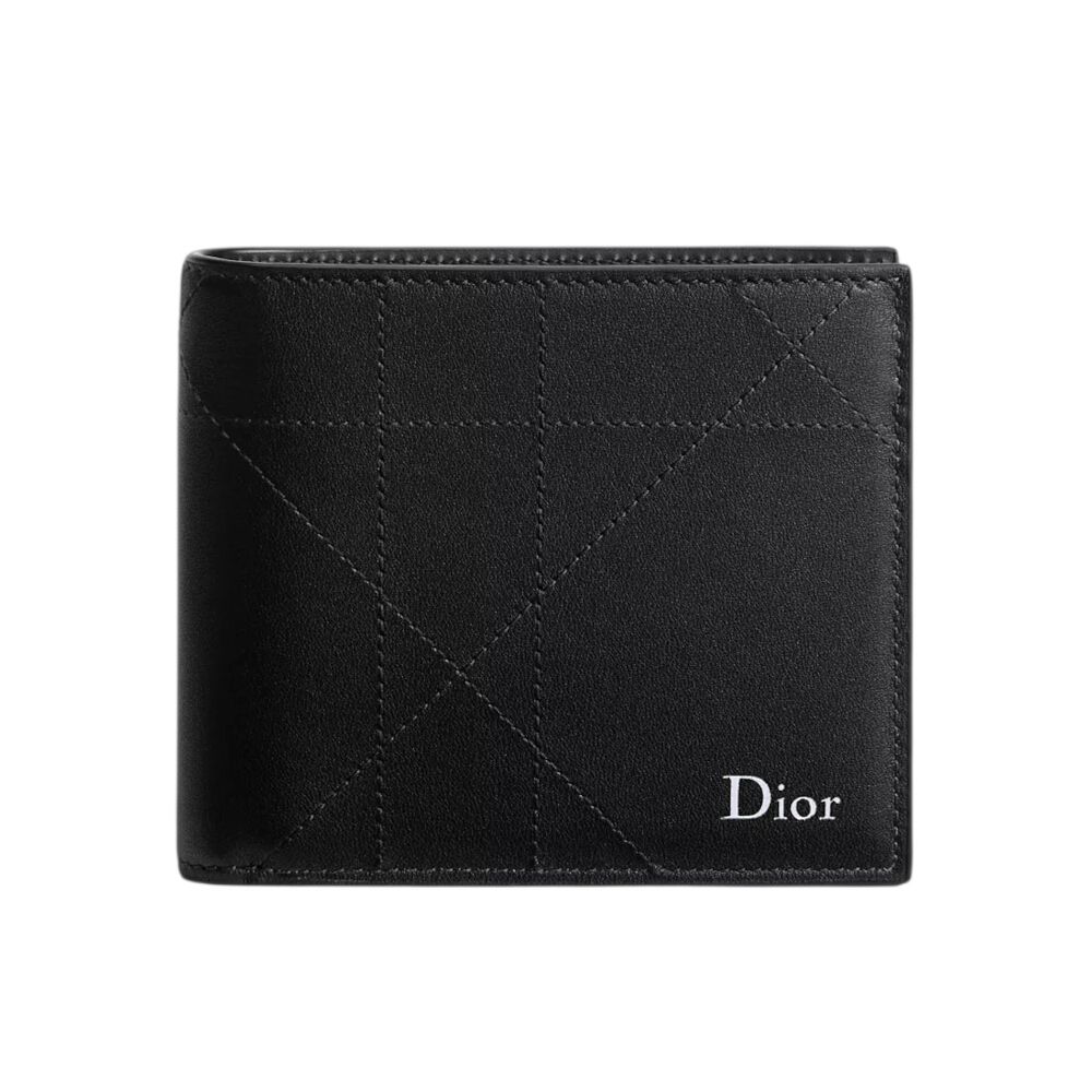 Dior 迪奧 Cannage Bifold 籐格紋 牛皮 零錢包 卡夾 皮夾 短夾 黑色 2ESBC347DOQ_H00N